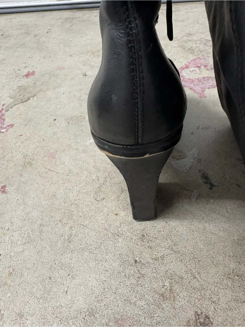 Zara Real Black Leather Knee High Riding Boots Zip Pointed Toe Women's EU 40